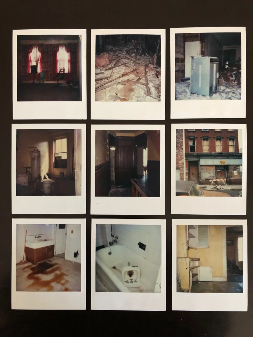 9 poloroid photos.